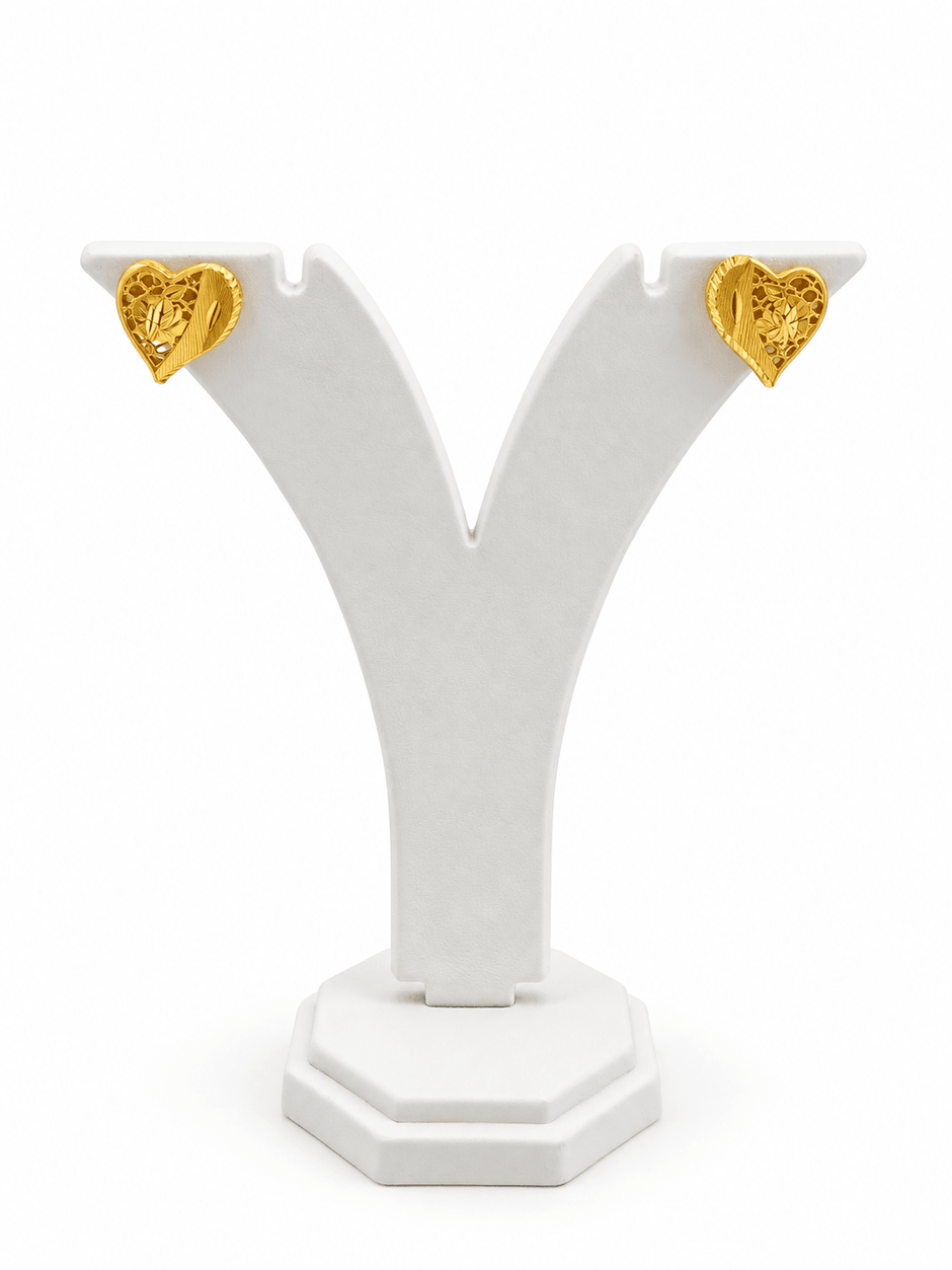 Bhavmayi Triple Heart Pendant Necklace & Stud Earrings Set - bhavmayi