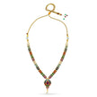 Bhavmayi Vibrant Marquise Navratna Stone and Teardrop Pearl Style Multi-Color Heritage Necklace Set with Earrings - bhavmayi