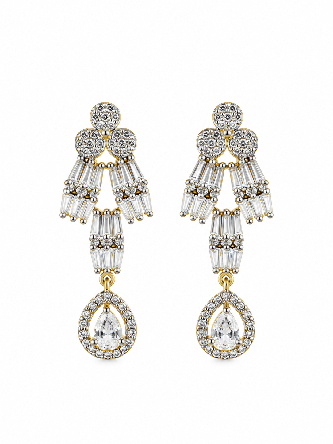 Elegant Gold-Plated CZ Necklace & Earrings Set for Women - bhavmayi