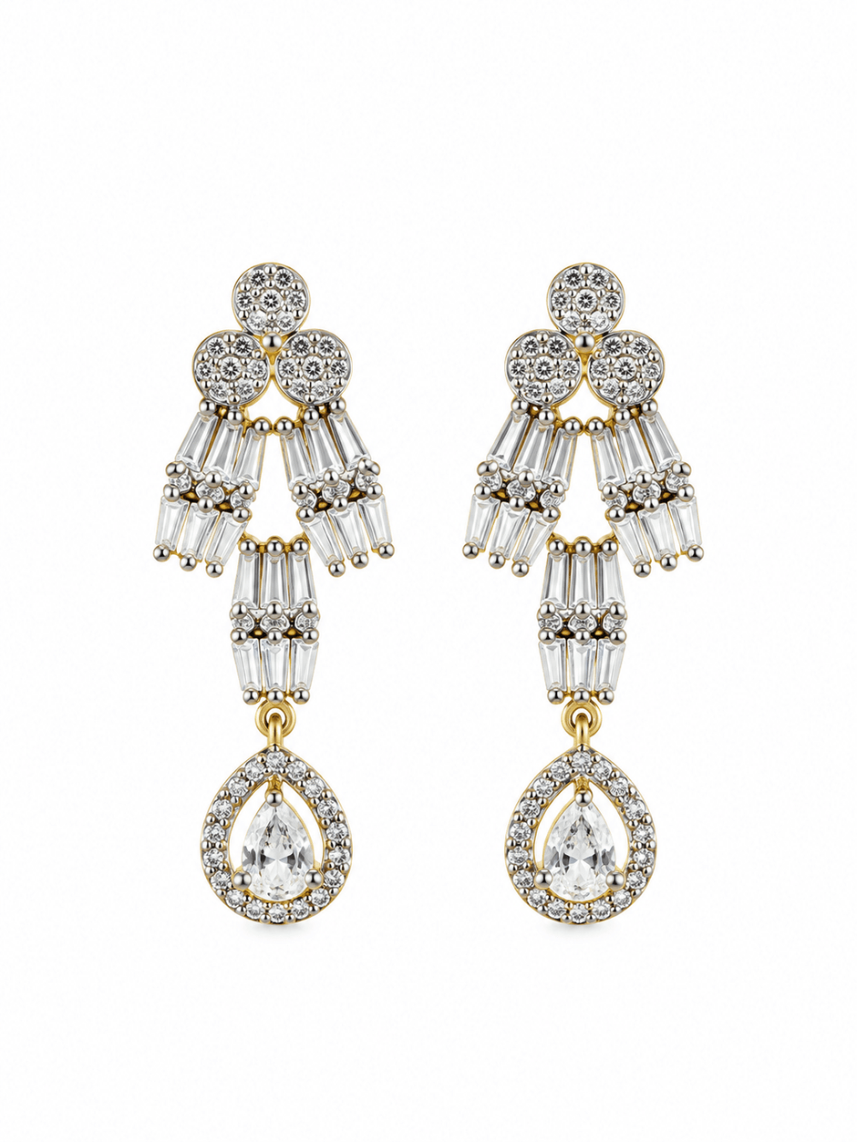 Elegant Gold-Plated CZ Necklace & Earrings Set for Women - bhavmayi
