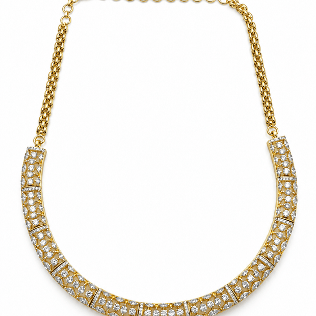 Elegant Gold-Plated CZ Necklace & Earrings Set for Women - bhavmayi