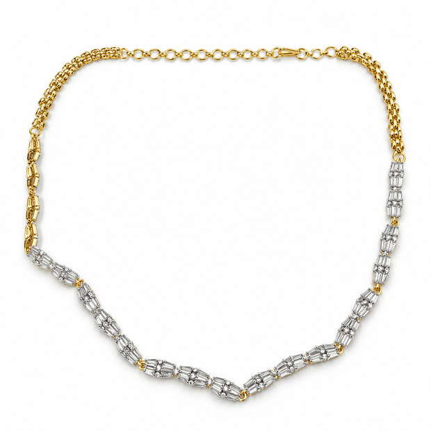 Elegant Gold-Plated CZ Necklace & Earrings Set for Women - bhavmayi
