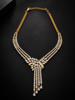 Elegant Gold-Tone Crystal Necklace & Earrings Set for Women - bhavmayi
