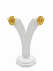 Elegant Gold-Tone Hexagon Pendant Necklace & Matching Earrings Set for Women - bhavmayi