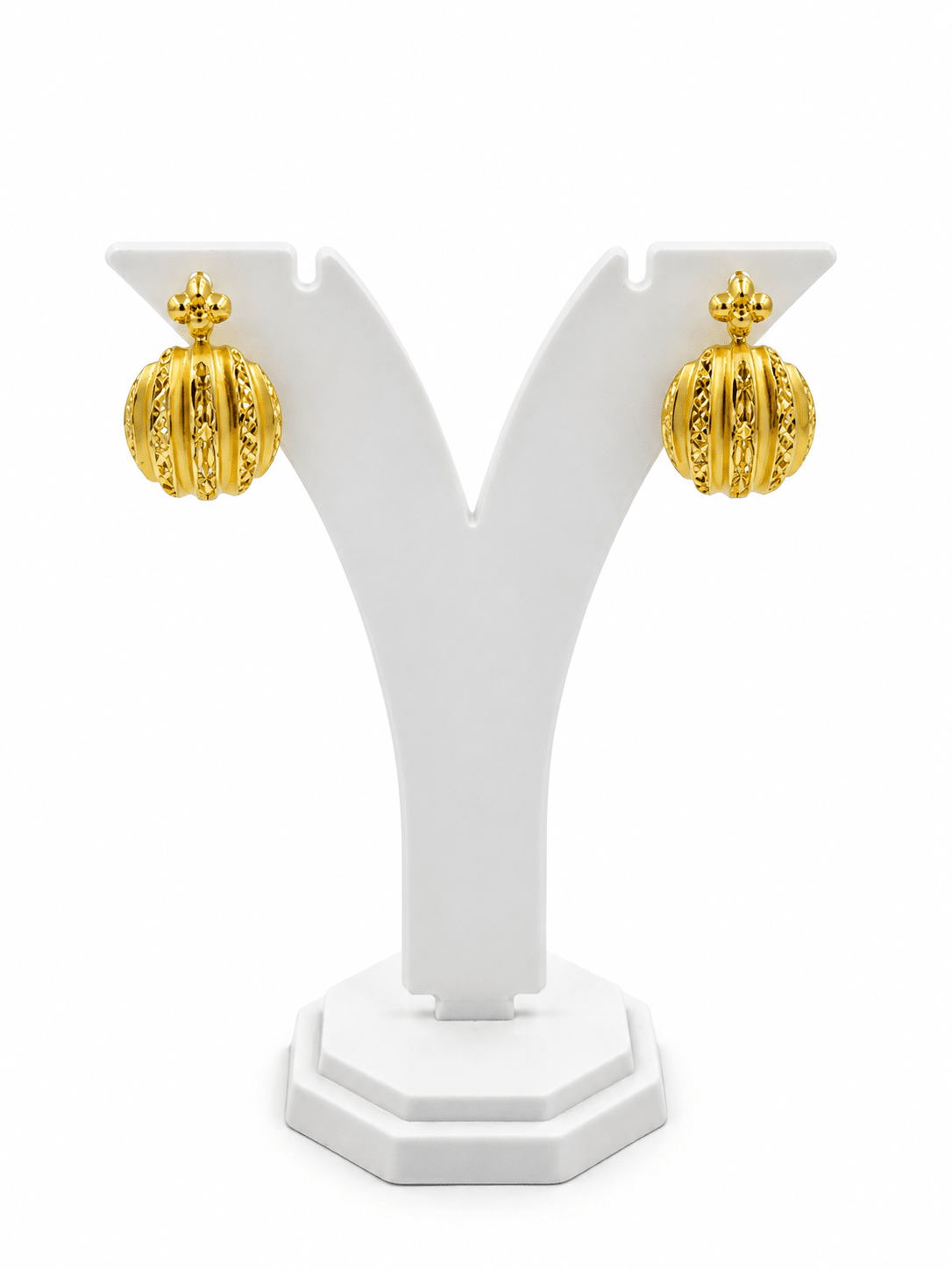 Elegant Gold-Tone Round Pendant Necklace & Matching Earrings Set for Women - bhavmayi