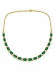 Elegant Green Emerald Necklace & Earrings Jewellery Set for Women - bhavmayi