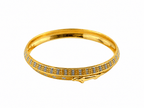 Gold-tone men's kada with panther motif and silver-tone stone detailing - bhavmayi