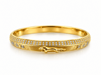 Gold-tone men's kada with panther motif and silver-tone stone detailing - bhavmayi
