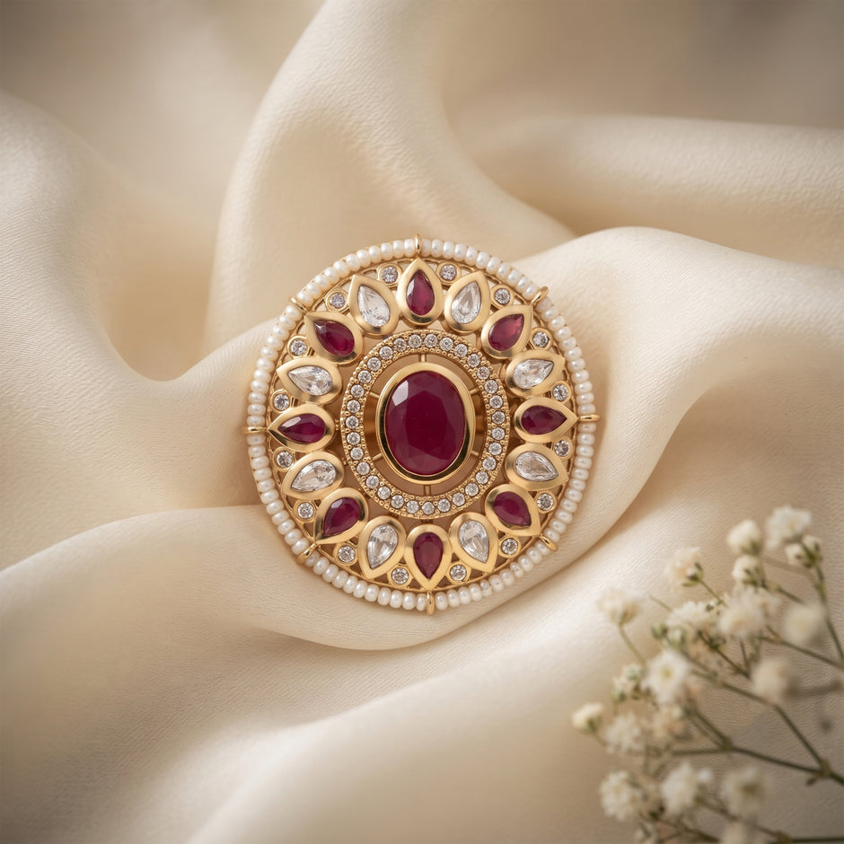 Floral Ruby Designer Ring