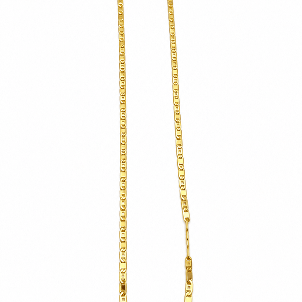 Men's gold chain with repeating geometric link design - bhavmayi